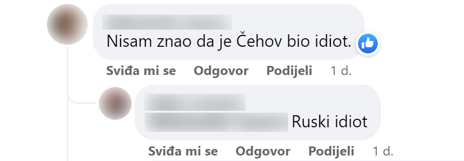 Rasprava o Čehovu na Facebooku