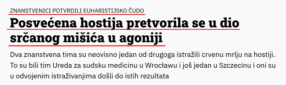 hostija se pretvorila u srčani mišić u agoniji
