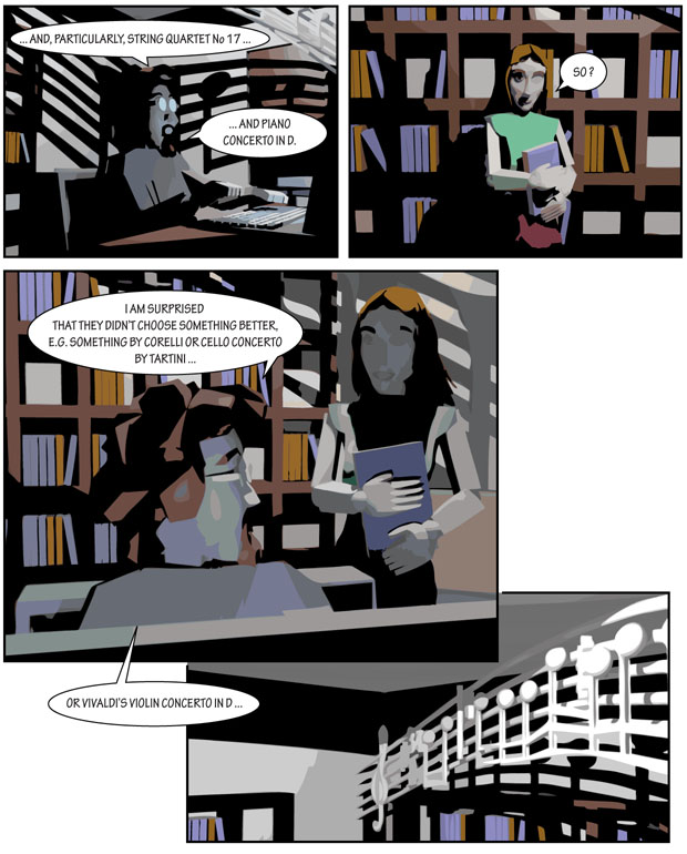strip, comic, people, music, Vivaldi, computer