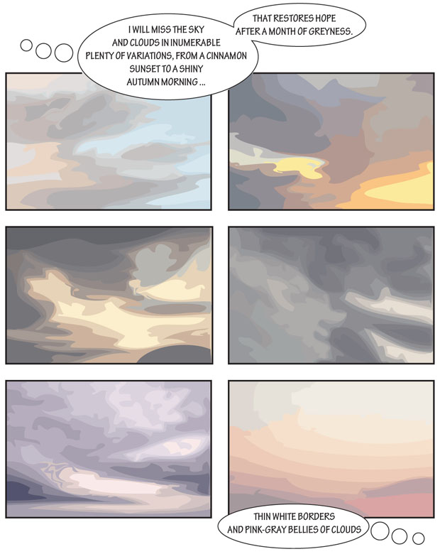 strip, comic, clouds, light