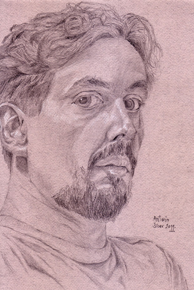 autoportret Antonija Šibera, olovka