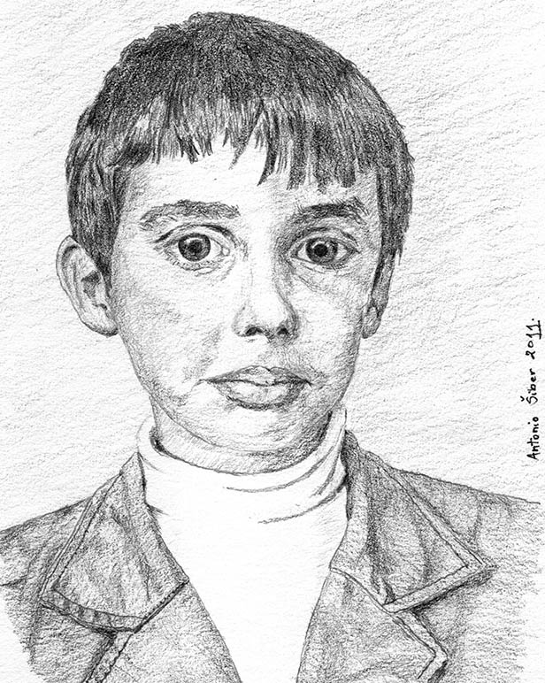 portret Rabe Karabekiana kad je bio mali, olovka